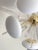 White Contemporary Triedro and White Murano Glass Sputnik Gold Chandelier For Sale - Image 8 of 11