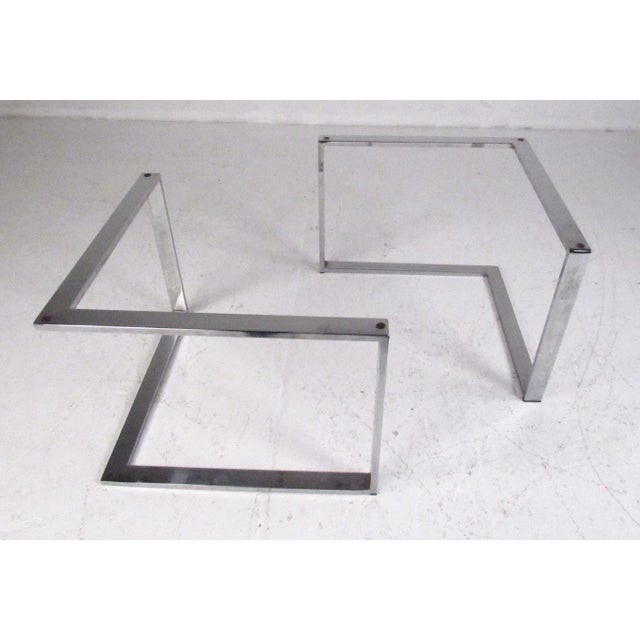 Modern Chrome & Tinted Glass Coffee Table For Sale - Image 4 of 10