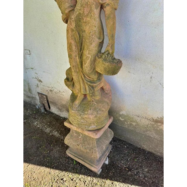 Italian Terracotta Girl with Vase, 19th Century For Sale - Image 6 of 8