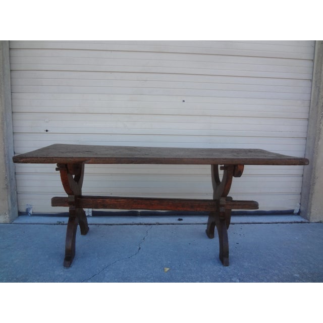 18th Century Italian Walnut Trestle Table For Sale - Image 13 of 13