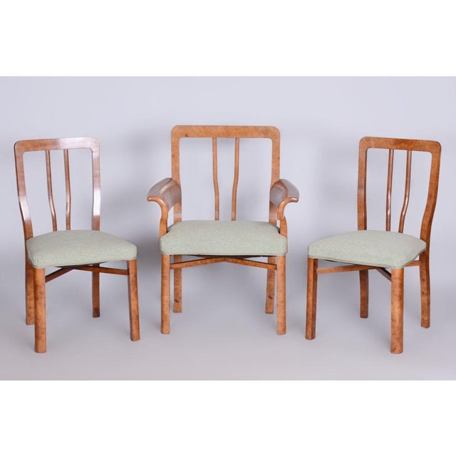 Czech Armchairs in Beech and Maple Root Veneer, 1930s, Set of 3 For Sale - Image 18 of 18