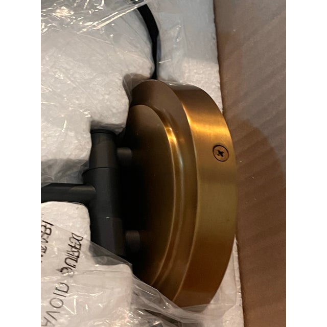 Mid-Century Modern Pair of Regina Andrew Detroit Spyder Single Arm Wall Sconce – Model 15-1182 – Blackened Brass – New Old Stock in Original Box For Sale - Image 3 of 12