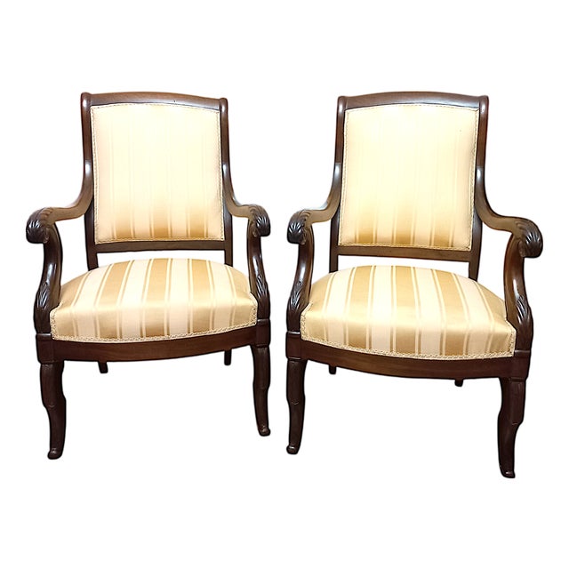 Restoration Armchairs, 1830s, Set of 2 For Sale