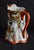 Antique Porcelain Pitcher Japanese Kutani Geisha Ware Hand Painted Gold Red Jug For Sale - Image 9 of 12