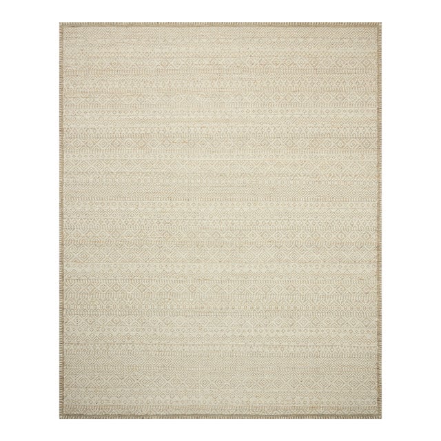 Amber Lewis x Loloi Bowie Ivory / Taupe 7'-9" x 9'-9" Area Rug For Sale