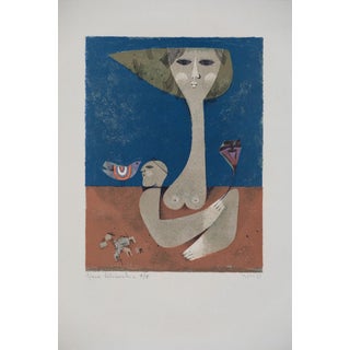 Samy Briss, Le coquelicot, Nude, Screen Print For Sale