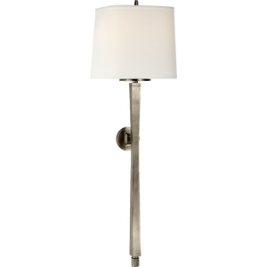 Thomas O'Brien for Visual Comfort Signature Edie Baluster Sconce in Antique Nickel with Linen Shade