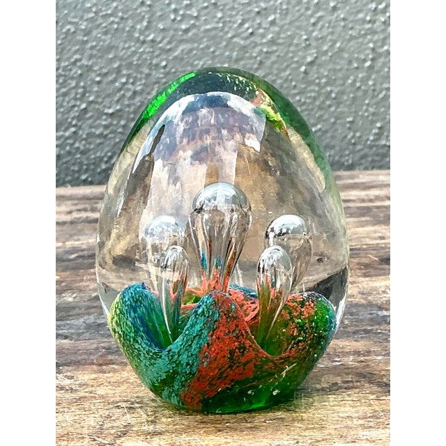 Vintage Italian Glass Egg After Murano For Sale - Image 10 of 12