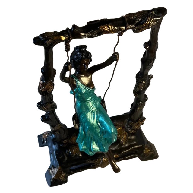 "Girl on a Swing" Sculpture by Auguste Moreau For Sale - Image 9 of 18