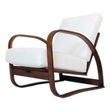 Adjustable H 70 Armchair in Bouclé by Jindrich Halabala for Up Závody, 1930s For Sale