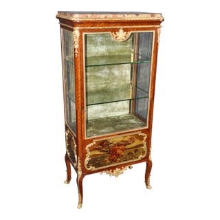 Fine Bronze Mounted Vernis Martin Painted French Louis XV Vitrine For Sale