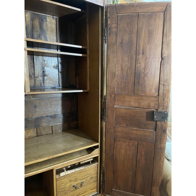 French Provincial Oak Armoire — Normandy Style | Gaines McHale For Sale - Image 9 of 11
