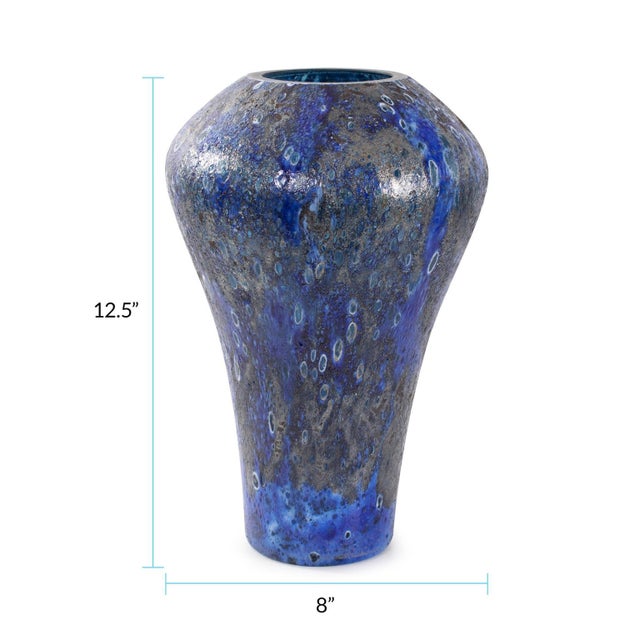 Blue Zynsky Art Glass in Deep Azure Blue- Tall For Sale - Image 8 of 9