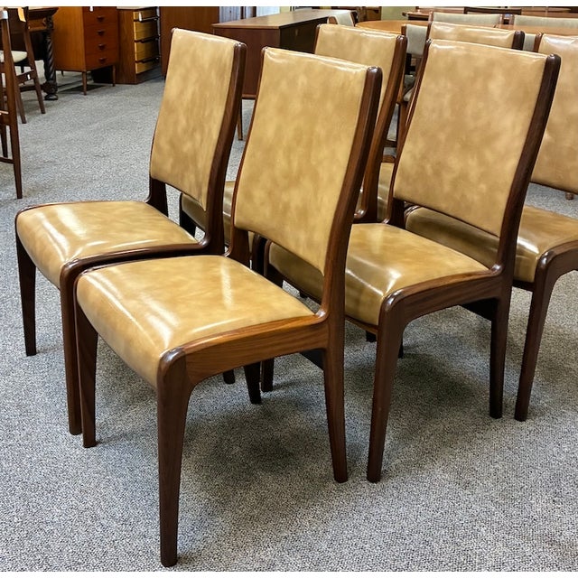 Set of Six Mid Century Modern Teak & Faux Leather Dining Chairs by G-Plan, Uk c.1960 For Sale - Image 10 of 10