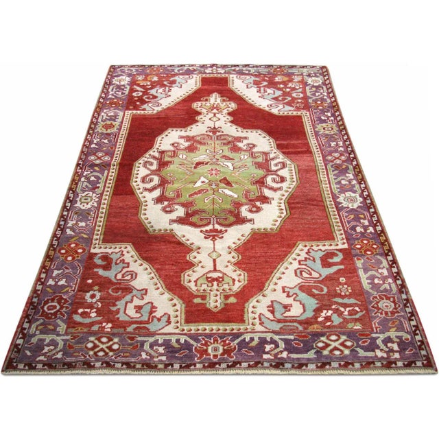 1960s 1960s Turkish Oushak Rug For Sale - Image 5 of 6