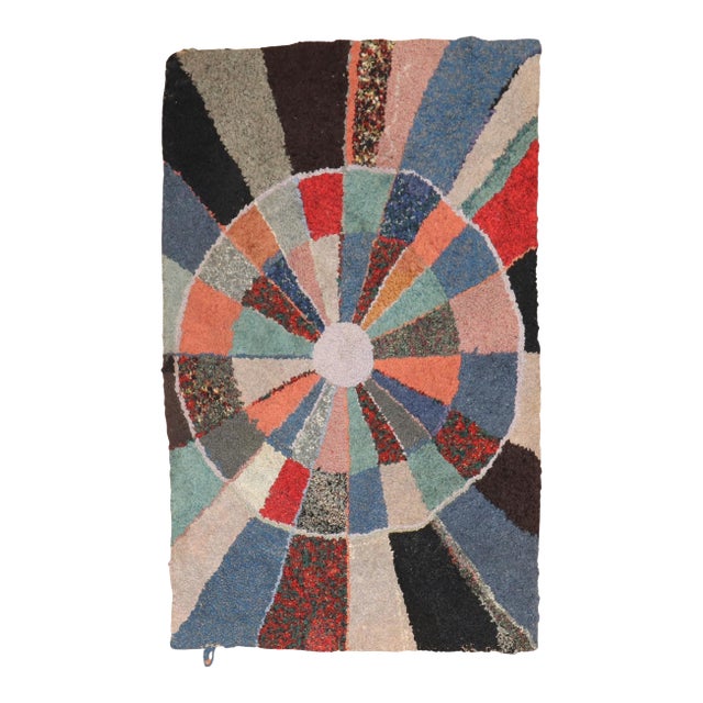 Vintage American Hooked Scatter Size Rug - 3'2" x 5'11" For Sale
