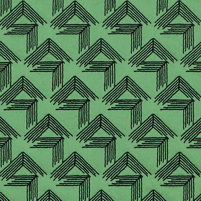 Modern Sample - Schumacher X Miles Redd V Step Fabric in Loden For Sale - Image 3 of 3
