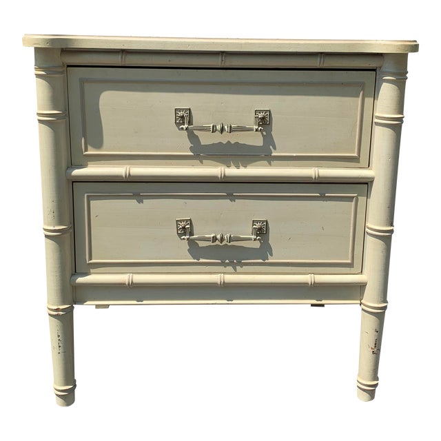 Henry Link Coastal Style White Cream Nightstand Chairish