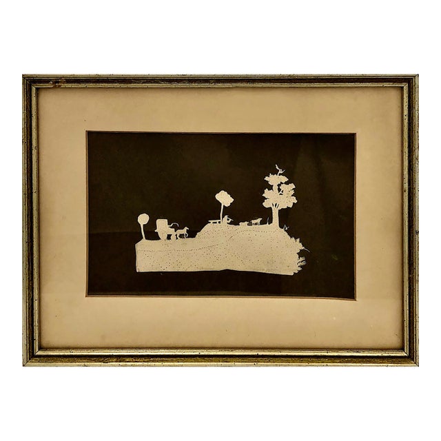 A Pastoral Landscape Depicted in Cut Paper For Sale