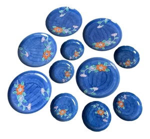 Vintage Japanese Porcelain Plates, 1970s, Set of 11