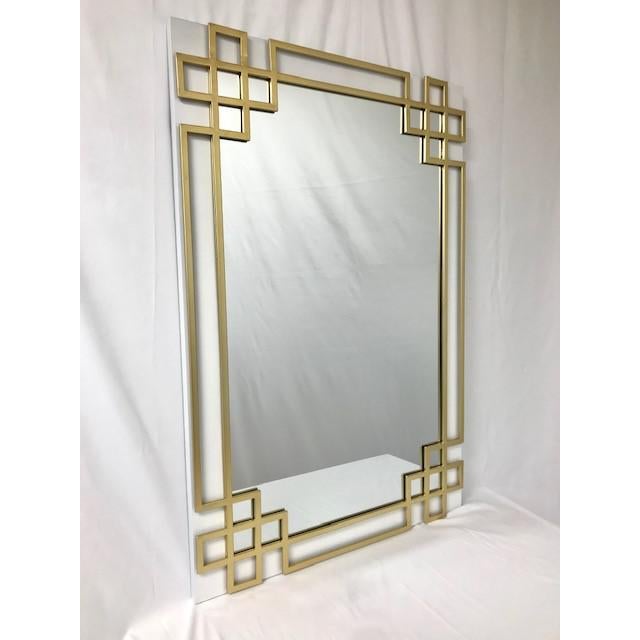 Overlay White & Gold Leaf Metal Wall Mirror Chairish