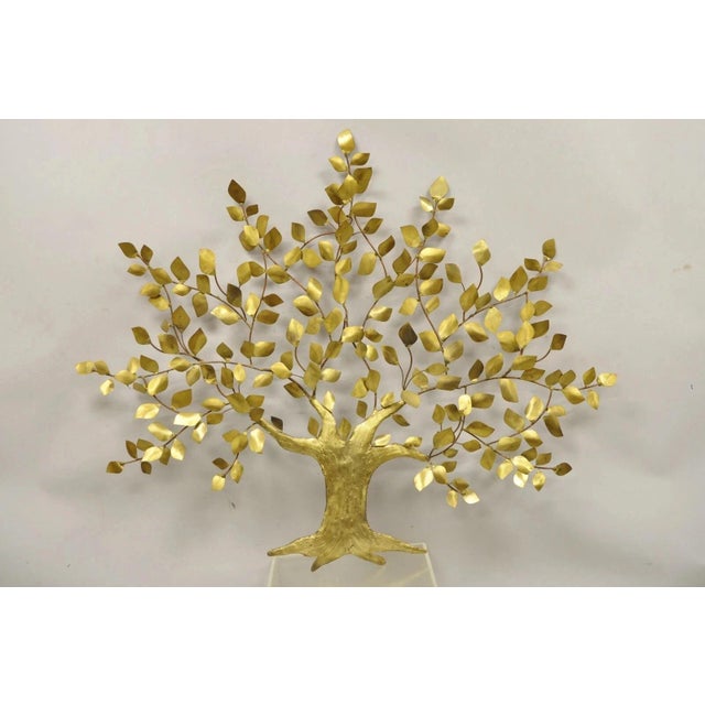 Bergasse Mid Century Modern Brutalist Brass Tree of Life LRG Wall Art Sculpture For Sale - Image 9 of 12