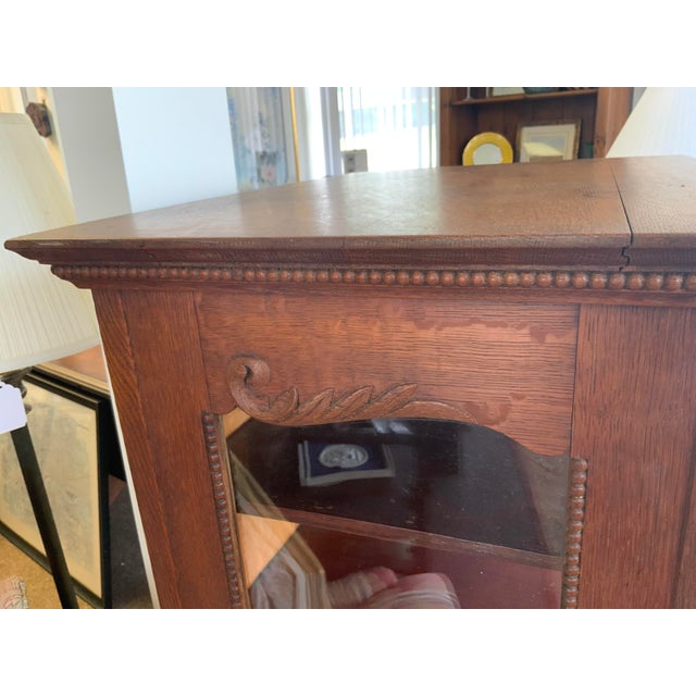 20th Century Oak Victorian Glass Display Cabinet For Sale - Image 9 of 13