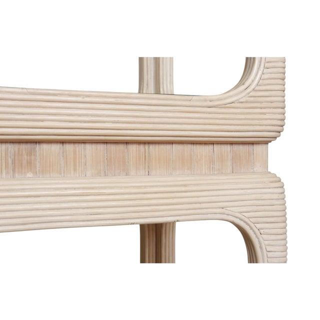 Tan Gabriella Crespi Style Pencil Wood Bamboo & Glass Etagere For Sale - Image 8 of 9