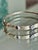 Mid Century 18k Yellow Gold Florentine Finish Diamond and Crescent Bangle Bracelet For Sale - Image 9 of 15