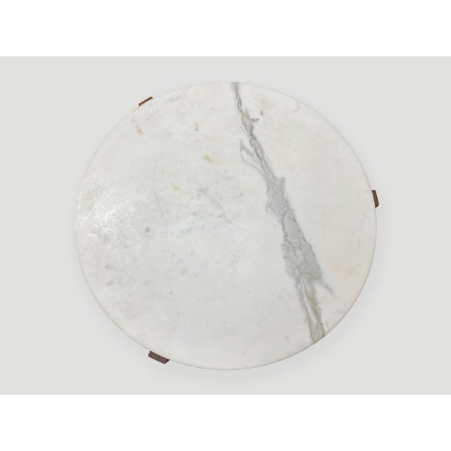 2010s Andrianna Shamaris Italian Marble Side Table For Sale - Image 5 of 5