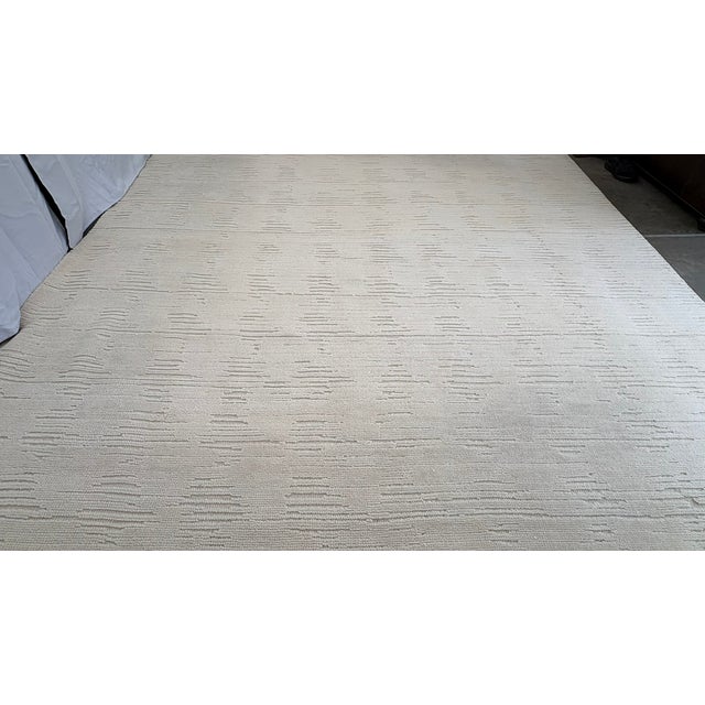 Rh Restoration Hardare Meryem Hand-Knotted Wool Rug — 10' × 14' Ivory | New Zealand Wool | High-Low Textural Pile For Sale In Columbus - Image 6 of 18