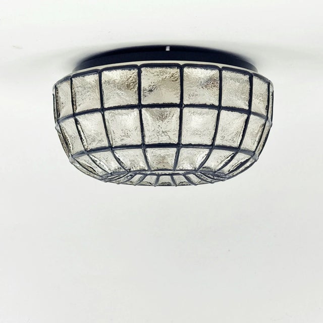 Mid-Century Modern Large Mid-Century Modern Glass Ceiling Light from Limburg, Germany, 1960s For Sale - Image 3 of 12