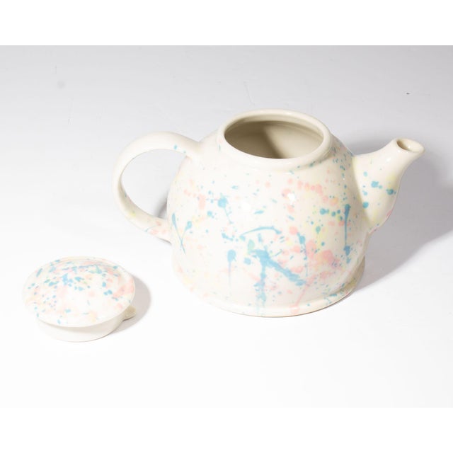 Late 20th Century Feltman Langer Postmodern Hand-Painted Ceramic Tea Set For Sale - Image 9 of 10