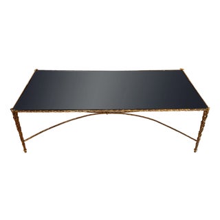 Mid-Century French Brass and Mirrored Glass in the style of Baguès, 1960s For Sale