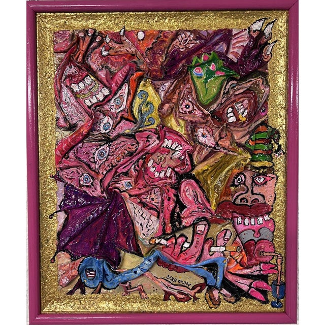 Abstract 3d Abstract Acrylic Painting on Canvas by Serg Graff "Funny Critters", Coa For Sale - Image 3 of 13