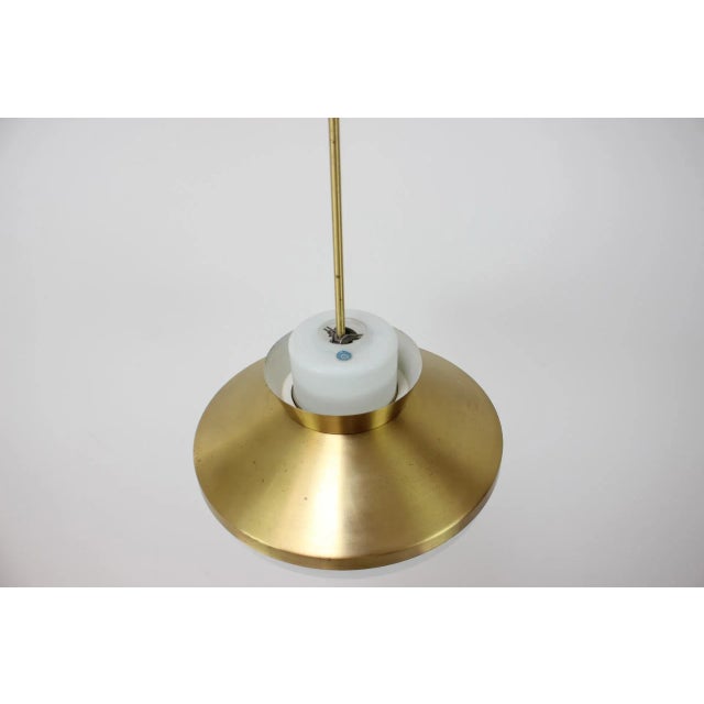 1970s Mid-Century Brass and Glass Pendant by Valasske Mezirici, 1970s For Sale - Image 5 of 9