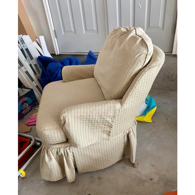 Traditional Custom Upholstered Calico Chair For Sale - Image 3 of 9