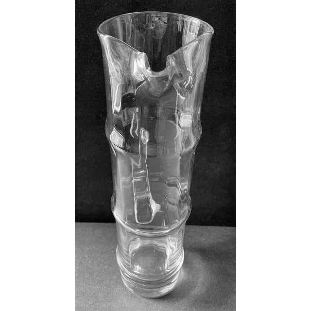 Vintage 1960s Bamboo Shaped Tall Glass Cocktail Pitcher For Sale - Image 4 of 8