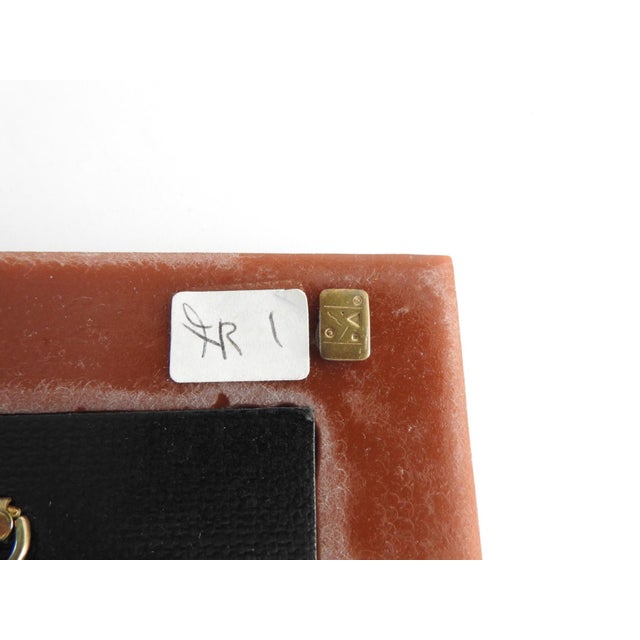 Postmodern Memphis Style Mixed Media Resin & Brass Picture Frame by Jill Schwartz 1990s For Sale - Image 11 of 11