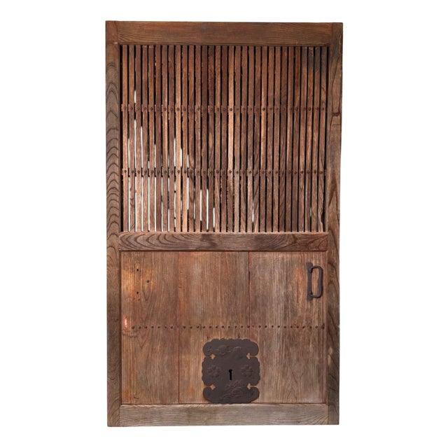 Antique Japanese Wooden Rolling Door, 1890s For Sale