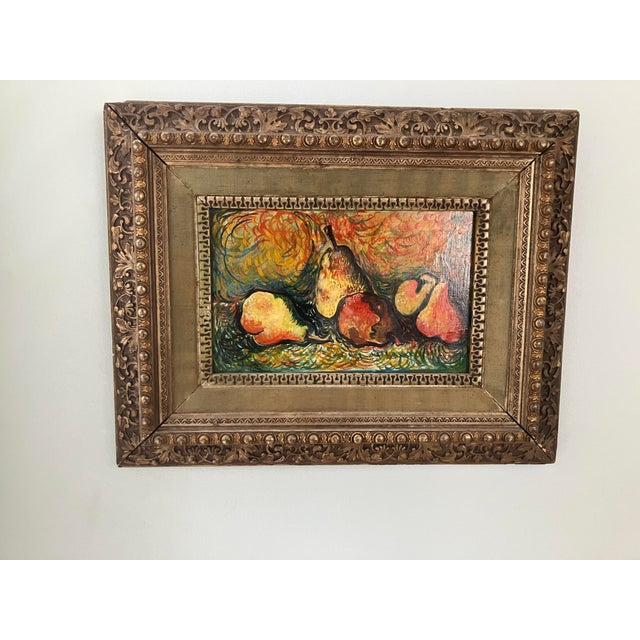 Fabulous Post Impressionist painting of pears. The painting is most likely late 19th century or early 20th century. I...