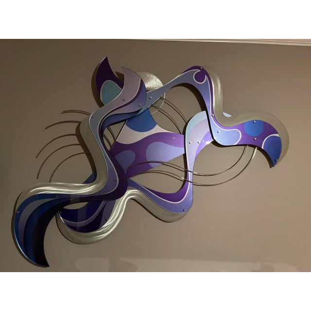 1990s Acrylic Steel Signed Shlomi Haziza Wall Sculpture For Sale - Image 11 of 11