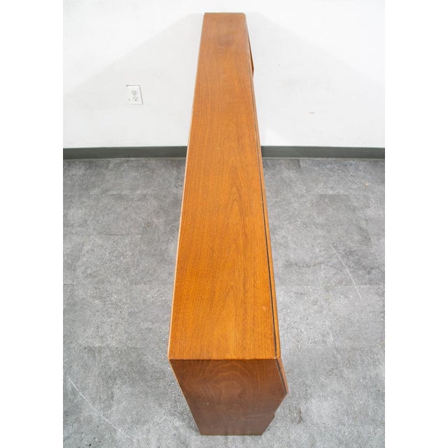 Wood Mid Century Modern Headboard Bed Frame Full Size Cane Doors Walnut Vintage MCM For Sale - Image 7 of 11