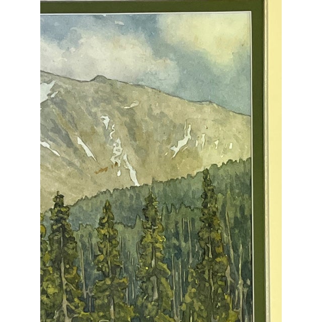 Wood Original Stephen Smalzel Framed Watercolor Painting 'Rocky Mountain Landscape' For Sale - Image 7 of 13