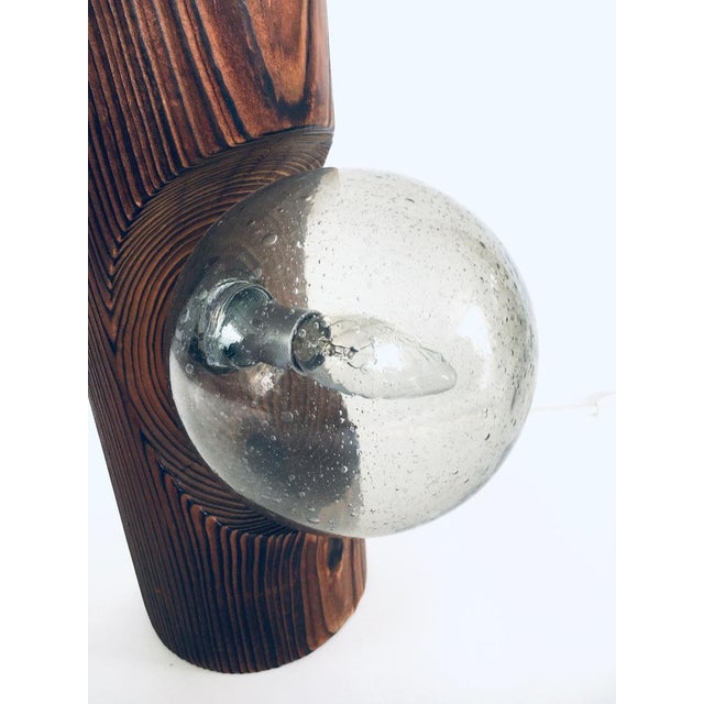 Brutalist Wooden Table or Wall Lamp attributed to Temde Leuchten, Switzerland, 1960s For Sale - Image 6 of 18