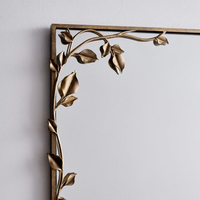 Aged Silver Graceful Leaf Mirror Wall Mirror For Sale - Image 10 of 10