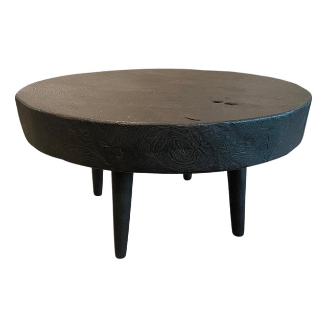 Andrianna Shamaris Charred Reclaimed Teak Wood Coffee Table For Sale