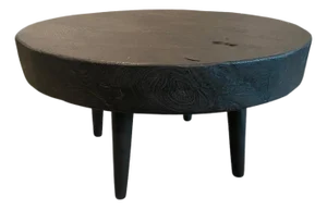 Andrianna Shamaris Charred Reclaimed Teak Wood Coffee Table