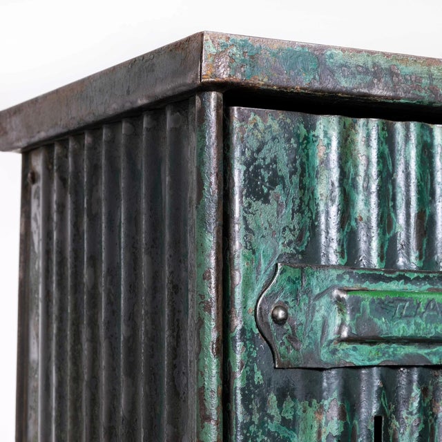 Strafor Green Five Door Locker by Strafor for Forge De Strasbourg, 1930s For Sale - Image 4 of 16