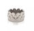 Contemporary Late 20th Century Fred of Paris 18k White Gold 12mm Wide 3 Tier Crown Band Ring - Size 7.25 For Sale - Image 3 of 8